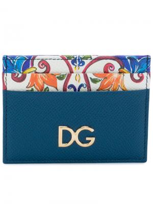 Визитница с логотипом Dolce & Gabbana. Цвет: синий