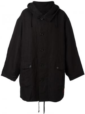 Пальто свободного кроя с капюшоном Ann Demeulemeester Blanche. Цвет: чёрный