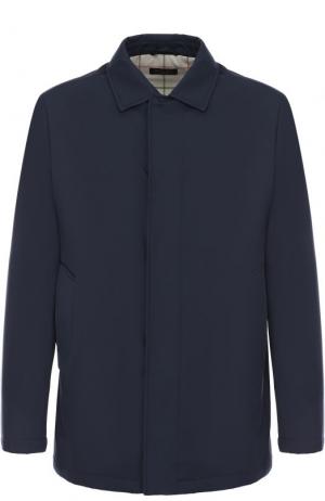 Утепленная куртка на молнии с отложным воротником Loro Piana. Цвет: темно-синий