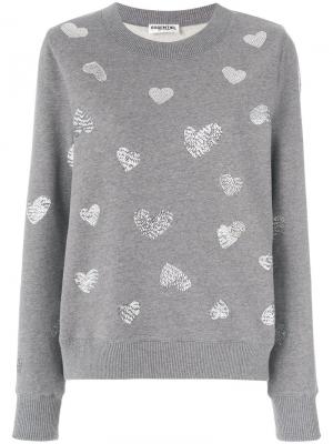 Пуловер с сердечками пайетками Essentiel Antwerp. Цвет: серый