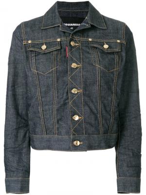 Классическая джинсовая куртка Dsquared2. Цвет: синий