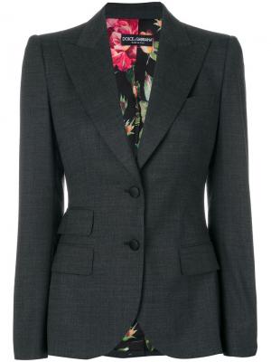 Приталенный пиджак Dolce & Gabbana. Цвет: серый