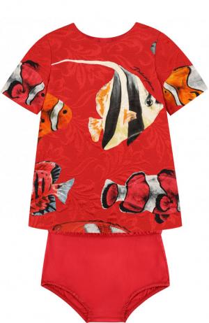 Комплект из платья и трусов Dolce & Gabbana. Цвет: красный