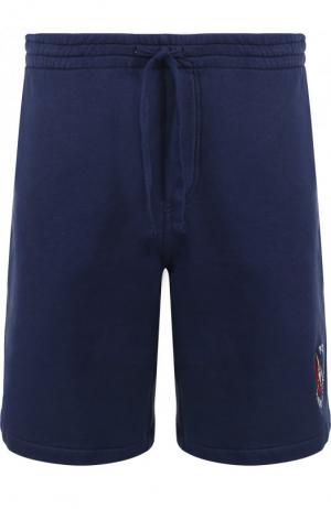 Хлопковые шорты с поясом на резинке Polo Ralph Lauren. Цвет: темно-синий