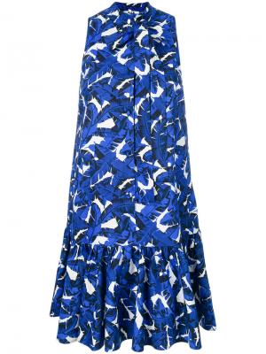 Свободное платье с принтом MSGM. Цвет: синий