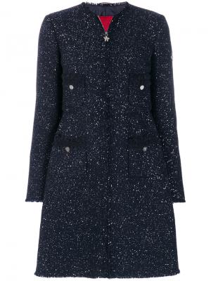 Пальто с пайетками Moncler Gamme Rouge. Цвет: синий