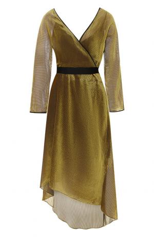 Платье асимметричного кроя с поясом Diane Von Furstenberg. Цвет: золотой