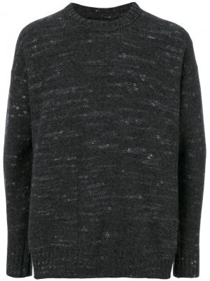 Классический трикотажный свитер Roberto Collina. Цвет: серый