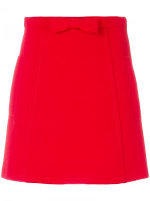 Декорированная юбка с бантом Miu. Цвет: красный