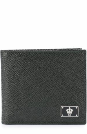 Кожаное портмоне с отделениями для кредитных карт и монет Dolce & Gabbana. Цвет: темно-зеленый