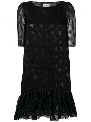 Платье миди с принтом звезд Saint Laurent. Цвет: чёрный