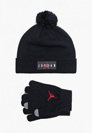 Шапка и перчатки Jordan. Цвет: черный