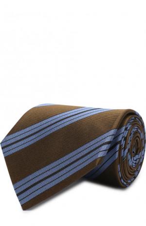 Шелковый галстук в полоску Lanvin. Цвет: зеленый