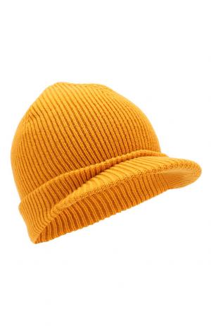 Шерстяная шапка с козырьком Inverni. Цвет: желтый