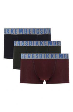 Комплект из трех хлопковых боксеров с широкой резинкой Dirk Bikkembergs. Цвет: разноцветный
