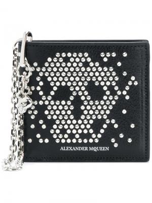 Бумажник Studded Skull Chain Alexander McQueen. Цвет: чёрный