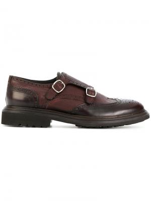 Туфли-монки с ремешками Delloglio Dell'oglio. Цвет: коричневый