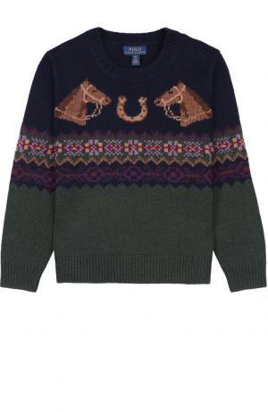 Пуловер из смеси шерсти и хлопка Polo Ralph Lauren. Цвет: разноцветный