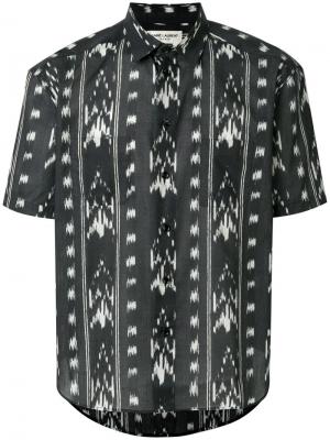 Рубашка с принтом и короткими рукавами Saint Laurent. Цвет: чёрный