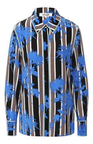 Шелковая блуза с принтом Diane Von Furstenberg. Цвет: разноцветный