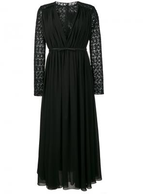 Кружевное платье с длинными рукавами Giambattista Valli. Цвет: чёрный