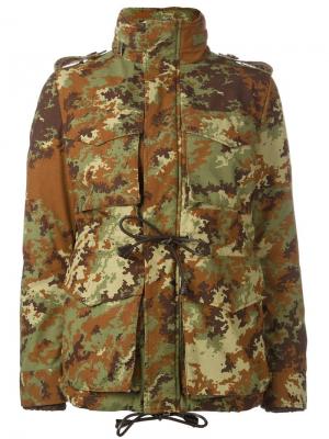 Камуфляжная куртка в стиле милитари Dsquared2. Цвет: зелёный