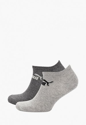 Носки 2 пары PUMA. Цвет: серый