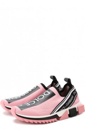 Текстильные кроссовки Sorrento с принтом Dolce & Gabbana. Цвет: розовый