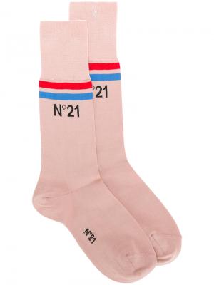 Носки с логотипом Nº21. Цвет: розовый и фиолетовый