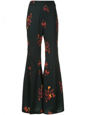 Расклешенные брюки с цветочным принтом Ellery. Цвет: чёрный