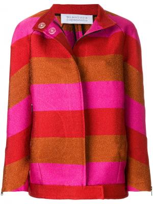 Куртка в полоску с блестками Gianluca Capannolo. Цвет: розовый и фиолетовый