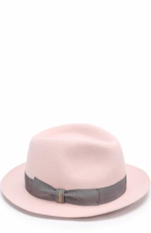 Фетровая шляпа с лентой Borsalino. Цвет: светло-розовый