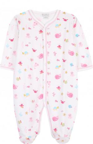 Хлопковая пижама с принтом Kissy. Цвет: розовый