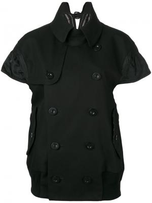 Двубортная куртка с короткими рукавами Sacai. Цвет: чёрный