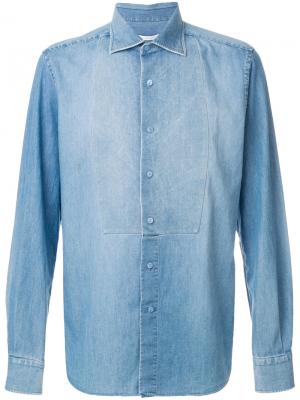 Джинсовая рубашка на пуговицах Ermanno Scervino. Цвет: синий