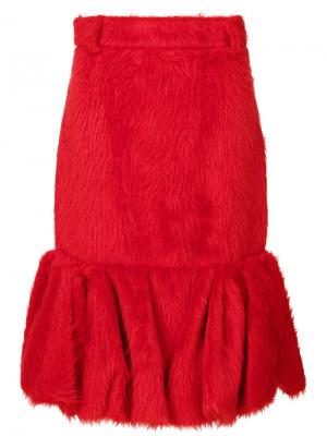 Расклешенная юбка Prada. Цвет: красный