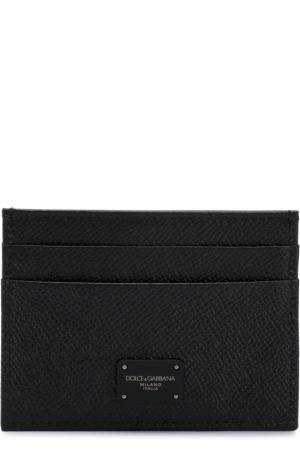 Кожаный футляр для кредитных карт Dolce & Gabbana. Цвет: черный