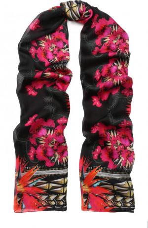 Шелковый шарф с принтом Givenchy. Цвет: черный