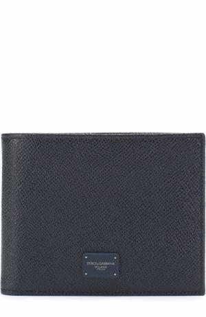 Кожаное портмоне с отделениями для кредитных карт и монет Dolce & Gabbana. Цвет: темно-синий