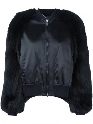 Куртка-бомбер с меховыми рукавами Givenchy. Цвет: чёрный