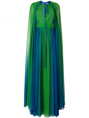 Длинное платье-накидка Elie Saab. Цвет: зелёный