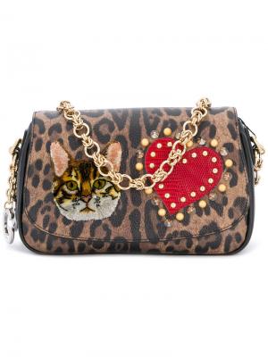 Клатч с леопардовым принтом Dolce & Gabbana. Цвет: коричневый
