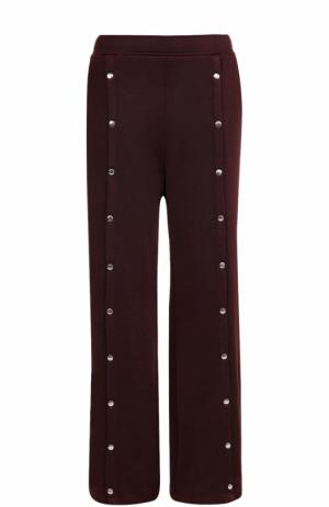Широкие расклешенные брюки с карманами T by Alexander Wang. Цвет: бордовый
