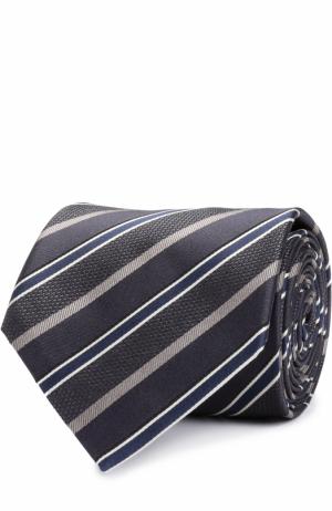 Шелковый галстук в полоску Brioni. Цвет: темно-серый