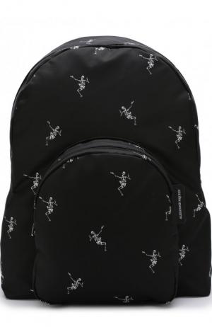Текстильный рюкзак с принтом Alexander McQueen. Цвет: черный