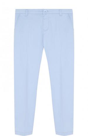 Хлопковые брюки Armani Junior. Цвет: голубой