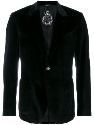Бархатный пиджак Dolce & Gabbana. Цвет: чёрный