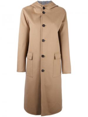 Однобортное пальто с капюшоном Mackintosh. Цвет: телесный
