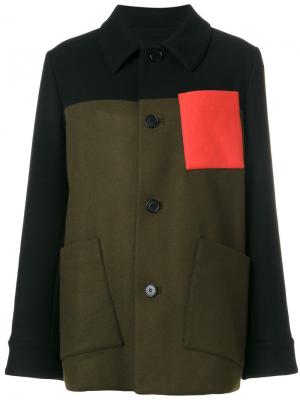 Фетровая куртка свободного кроя Marni. Цвет: зелёный