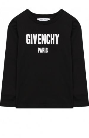 Хлопковый лонгслив с логотипом бренда Givenchy. Цвет: черный